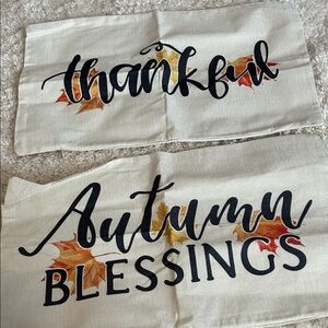 Thankful and Autumn Blessings Pillow Covers  re in the bag. 11 x 19 inches long